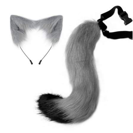 Wolf Fox Cat Plysch svansöron Prop Halloween Cosplay