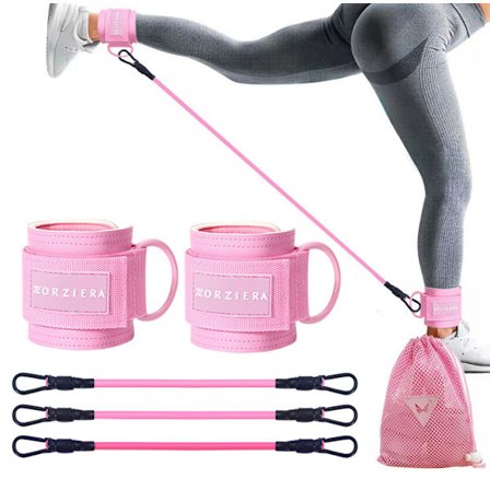 Ankel modstandsbånd, ankelbånd til træning med manchetter, modstandsbånd til ben- og baldetræning