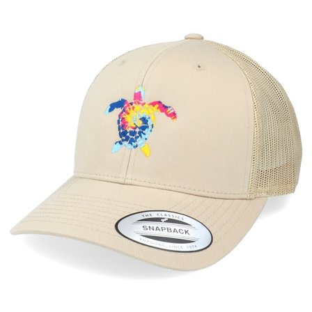 Iconic - Summer Sea Turtle Khaki Trucker Trucker Beige Cap - @ Hatstore