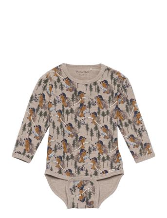 Body Ls Aop Brown Minymo