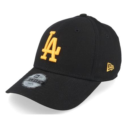 New Era - MLB Schwarz adjustable Cap - Kids Los Angeles Dodgers Lge Essential 9FORTY Black/Yellow Adjustable @ Hatstore