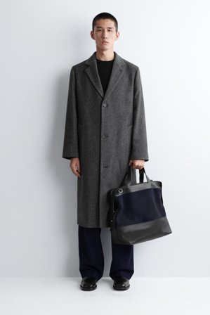 COS Men's City Messenger Bag Leather in Blue