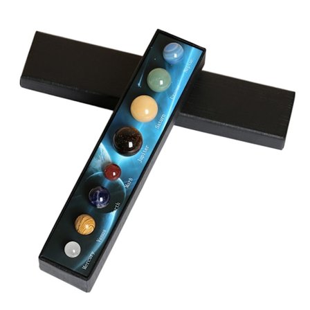 Naturlig krystal 8/9 planetkugle 8 PLANETTER 8 PLANETTER