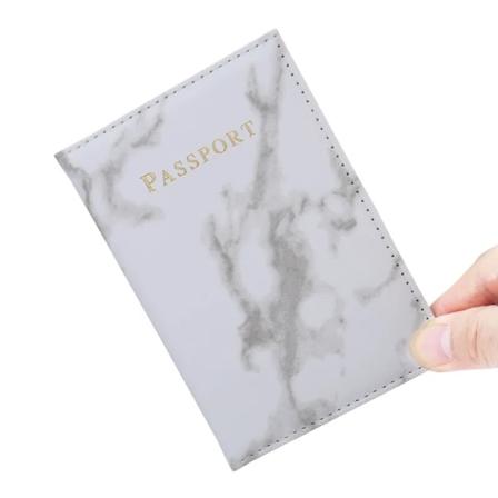 Mode Passsportholder i Marmor Design - Rejsetilbehør - ID-Cover - Kvinder og Mænd - Bankkort Pas Cover - Forretningstegnebog - Taske light grey