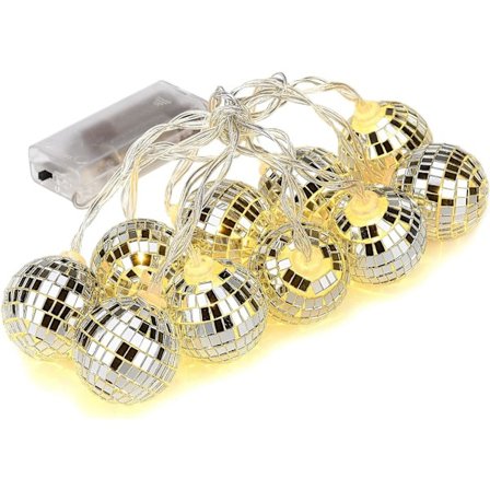 Peilivalosarja discopalloilla, LED-valosarjat peilipalloilla, 10 LED-peilipalloa