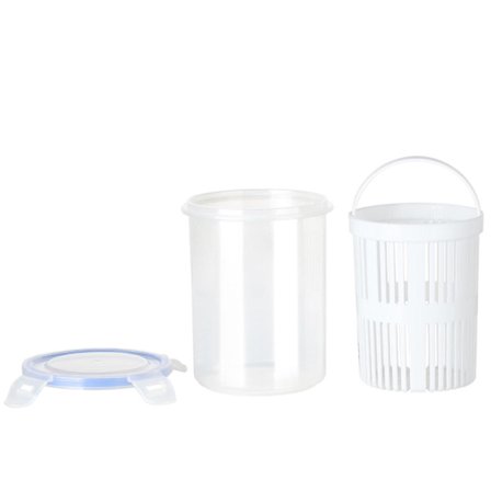 Ny het inläggningsburk med silinsats för förvaring av mat, hink för inläggningar, ny 11*13,5 cm, multifunktionell avrinningskorg