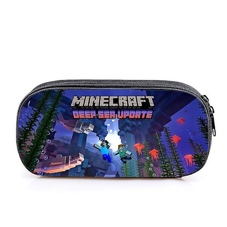 Minecraft-tema Barn Pojkar Flickor Case Pennväska med stor kapacitet Studentbrevpapper Organizer Tillbaka till skolan