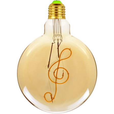 Edison LED-pære 4W, E27-skruepære Retro Old Fashioned LED-nodetrådsglas Antiklampe skaber smukt design (G125 Music)