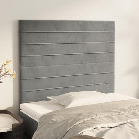 Vidaxl Huvudgavlar 2 St Ljusgrå 100x5x78/88 Cm Sammet Grå