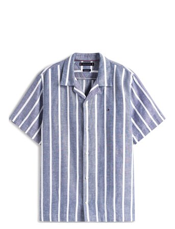 Tommy Hilfiger | Linen Blend Striped Ss Rf Shirt | XS