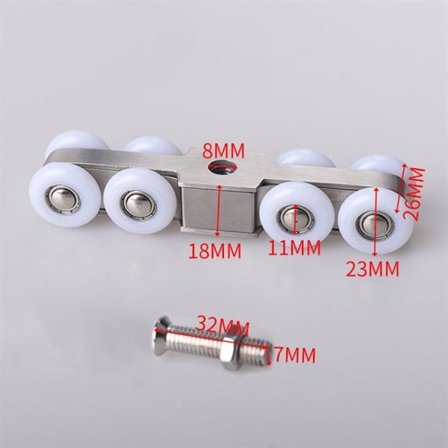 Hjulmekanik till skjutdörr - 8 hjul