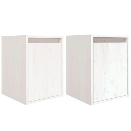 Vidaxl Väggskåp 2 St Vit 30x30x40 Cm Massiv Furu Vit