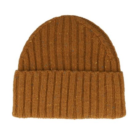 Les Deux - Gul cuff Beanie - Wells Fleck Rib Beanie Dark Ochre Cuff @ Hatstore