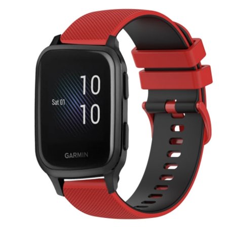 För Garmin Venu SQ 20 mm rutigt watch i tvåfärgad silikon