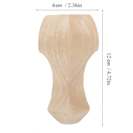 Obehandlade möbelben i massivt trä för soffbord, sängbord, soffa, stolsben, hållbara snidade ben i gummiträ med klassisk europeisk smak