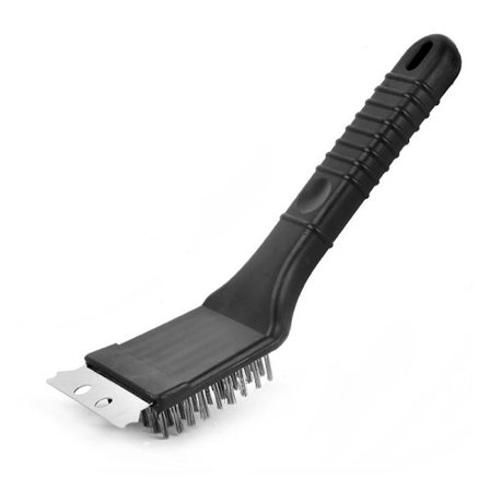 Kort grillborste rengörare för grill, fält, trädgård, med svart squeegee 207,5 cm