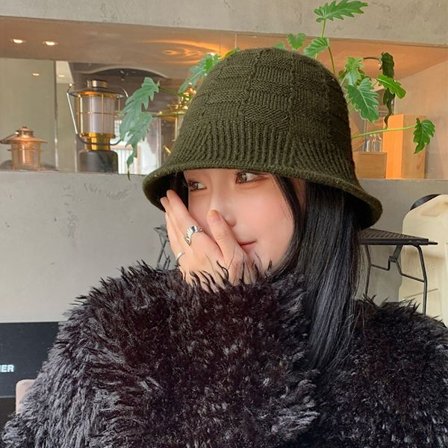 Strikket bøttelue mansjettstrikket lue GRØNN