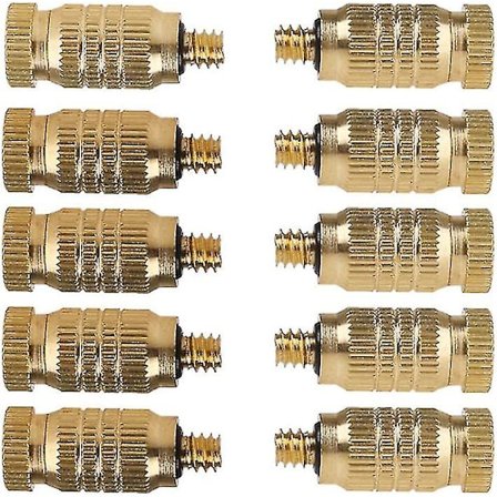 10 stk. Høytrykks Messing Mist Dysene, Tåkespray Hode Mist Sprayer Atomiserer Vannslange Dyse For Drivhus Hage Utendørs C