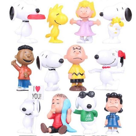 12 stk. Snoopy Tegneserie Modell Anime Figurer