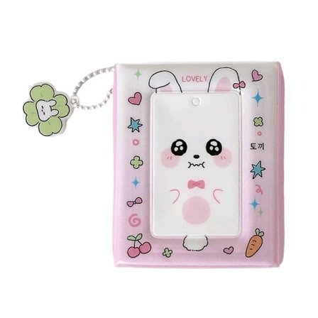 Mini fotoalbum med tecknade djurmönster, 40 fickor, Kpop fotobindemedel, bärbar design för samlare, present till fans, flerfärgad [D]