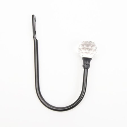 Verhojen U-muotoinen metalliverhokiinnitys, musta metalliverho