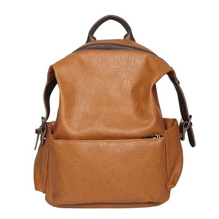 Lätt ryggsäck dam läder fritidsryggsäck, student skolväska