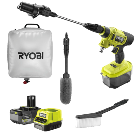Ryobi RY18PWX41A+RAC717+RAC749+RAC750+RC18120 Rengöringspaket, Trädgårdsmaskiner