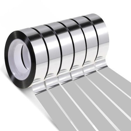 Washi-tape, sølv, selvklebende, sølvfarget, metallisk tape, 12 mm x 50 m, hobby, dekorativ tape, flisfugetape, tape for scrapbooking, gave