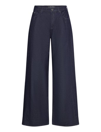 Karl Lagerfeld | Mid Rise Wide Leg Denim Pants | 30