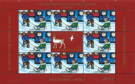 Grønland - Julemærke miniark 2013 - Takket - Ufoldet