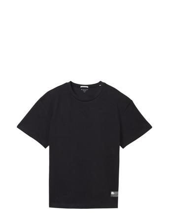 Over Printed T-Shirt Tops T-Kortærmet Skjorte Black Tom Tailor