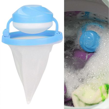 Flytende Lo Mesh Pose Dyrehår Samler Vaskefilter Pose for Vaskemaskin (Blå)