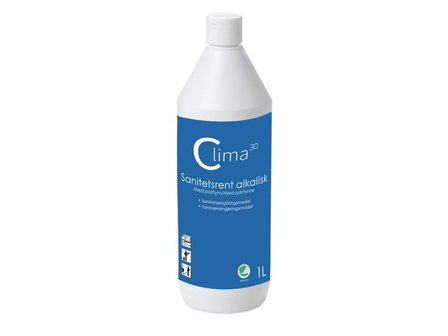 CLIMA30 Sanitetsrent Alkalisk parfym 1L - Lyreco - Städ och hygien - Rengöringsmedel - Sanitetsrent