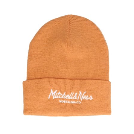 Mitchell & Ness - Oranje cuff Beanie - Own Brand Pinscript Knit Dark Orange Cuff @ Hatstore