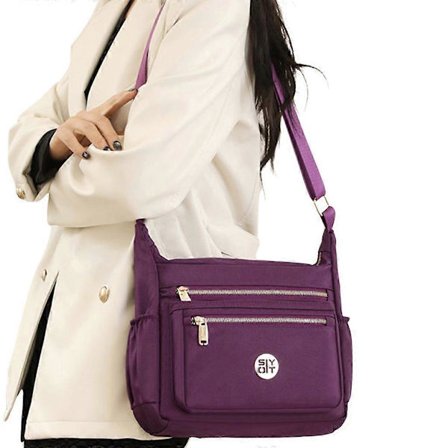 Lättviktig Crossbody-väska för kvinnor, vardaglig väska med flera fickor för vardagsbruk