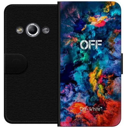 Kompatibelt Lommeboketui til Samsung Galaxy Xcover 3 Abstrakt fargemosjon med tekst OFF intensiv kunstnerisk komposisjon med energibevegelse og modern