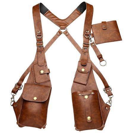 Man Vintage Læder Anti-tyveri Sikkerhedspung Taske Rejse Udendørs Skjult Underarm Hylster Pirat Skulder Telefon Etui Punge Tasker