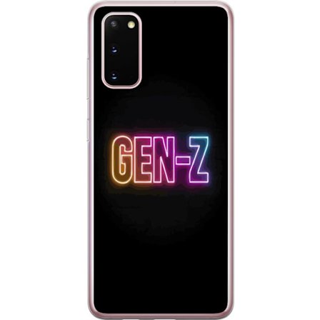 Kompatibel Mobilcover til Samsung Samsung Galaxy S20 Neontekst Gen Z i farverigt lys mod en mørk baggrund i moderne digital stil