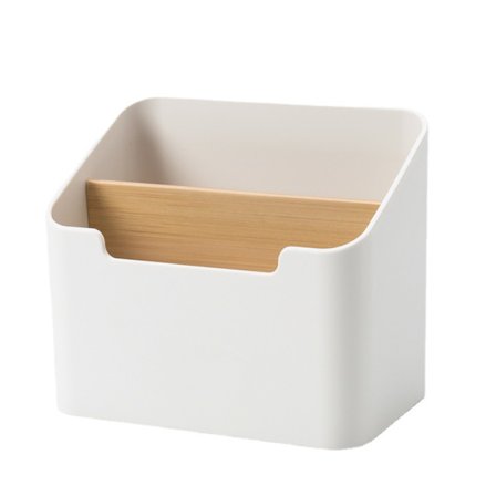 1 hvit fjernkontroll-festeboks, avtakbar skrivebordsarrangør