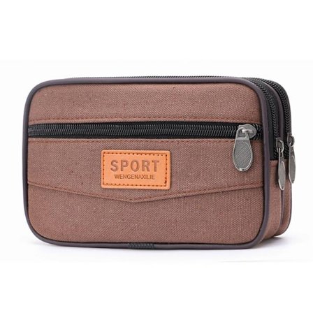 Trendig Canvas Mobiltelefonväska Bältesväska för män Håll kontakten var som helst