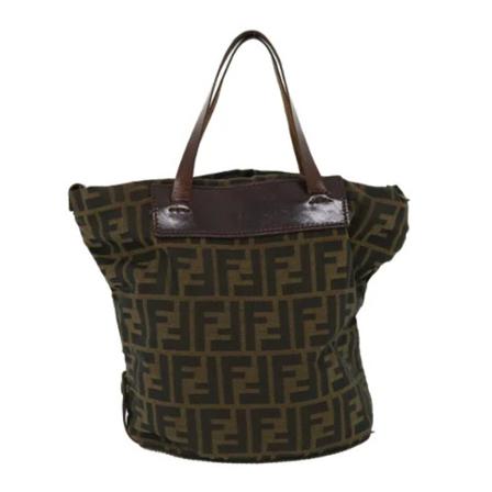 Fendi Vintage Pre-owned Canvas handTass , Bruin , Dames , Maat: ONE Size Vintage Tassen