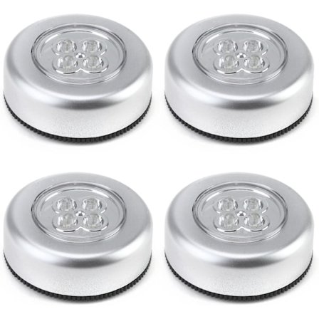 4-pak touch-aktiverede LED-tryklampetter, trådløse touch-natlamper, batteridrevne tryklampetter, underskabsbelysning