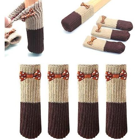 24 stk. stolbenbeskyttere, dobbeltlags højelastisk gulvbeskytter