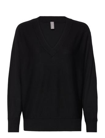 Cuannemarie V-Neck Pullover Tops Knitwear Jumpers Black Culture