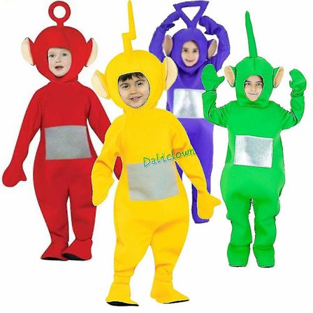 Teletubbies kostyme for barn Barn Morsom Dipsy Po Laa Tinky Winky Onesie Julebursdagsfest Halloween kostyme A