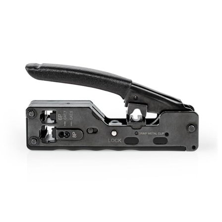 Nedis Crimp Tang | CAT5 / CAT5e / CAT6 / CAT6a / CAT7 / RJ12 / RJ45 | Klipper / Plier | ABS / Stål | Sort