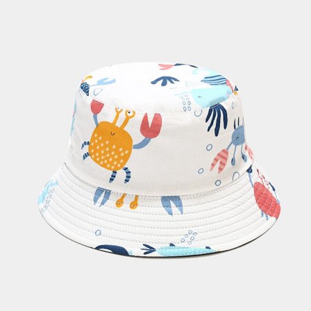 Summer Blue Shark Whale Printed Bucket Hats for Men Women Wide Brim Sun Hat Beach Cap(2#)