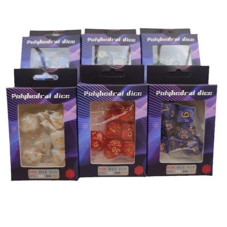 7 stk. sæt akrylfarvede perlemors marmor terninger digitale terningetilbehør PRTG spil terninger
