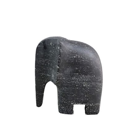 Koristeellinen norsuhahmo, polyresiini, mustavalkoinen