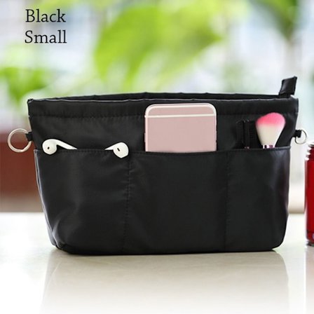 Sett inn kosmetikkveske Linnerveske SVART LITEN